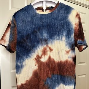 Brown, Blue & Tan Tie-Dye T-Shirt